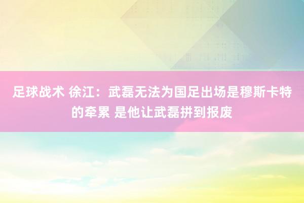 足球战术 徐江：武磊无法为国足出场是穆斯卡特的牵累 是他让武磊拼到报废