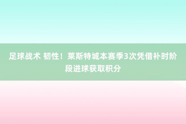 足球战术 韧性！莱斯特城本赛季3次凭借补时阶段进球获取积分