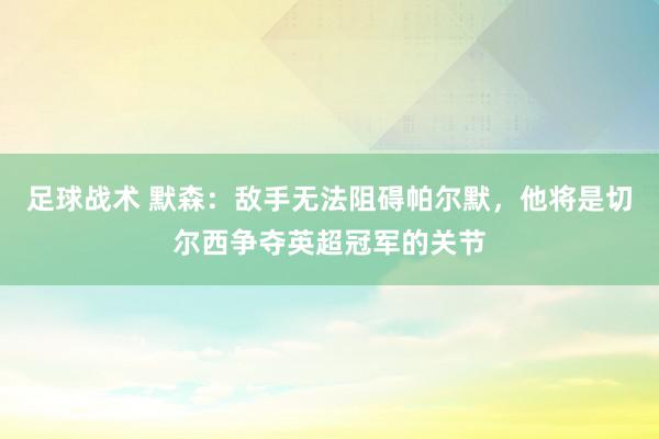 足球战术 默森：敌手无法阻碍帕尔默，他将是切尔西争夺英超冠军的关节