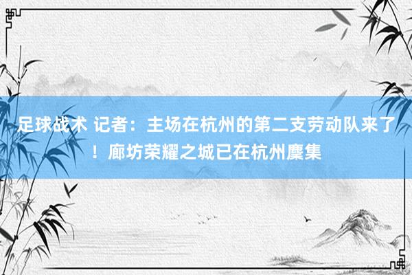 足球战术 记者：主场在杭州的第二支劳动队来了！廊坊荣耀之城已在杭州麇集