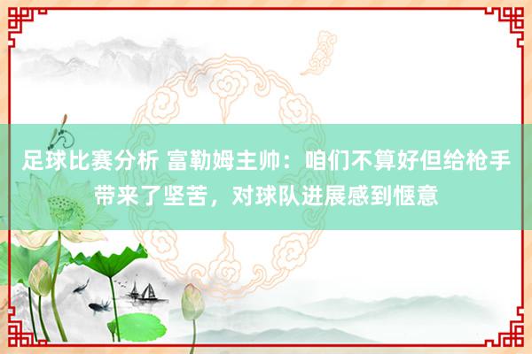 足球比赛分析 富勒姆主帅：咱们不算好但给枪手带来了坚苦，对球队进展感到惬意